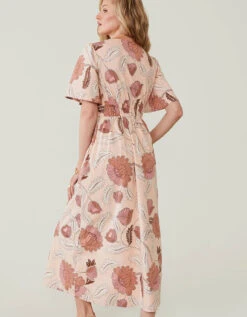 Meghan Midi Dress 1859 Lighthouse Floral Stitch -Spartina Store 382968d