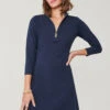 Nora Half-Zip Dress Slate Blue