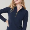 Nora Half-Zip Top Slate Blue