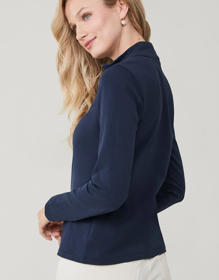 Nora Half-Zip Top Slate Blue 3 Nora Half-Zip Top Slate Blue - Image 3