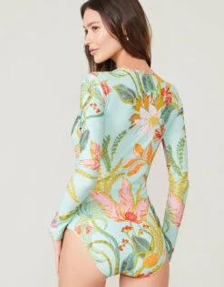 Cover X Spartina Long-Sleeved Swimsuit Sea Foam -Spartina Store 383736c