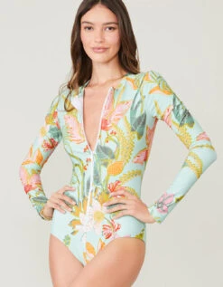 Cover X Spartina Long-Sleeved Swimsuit Sea Foam