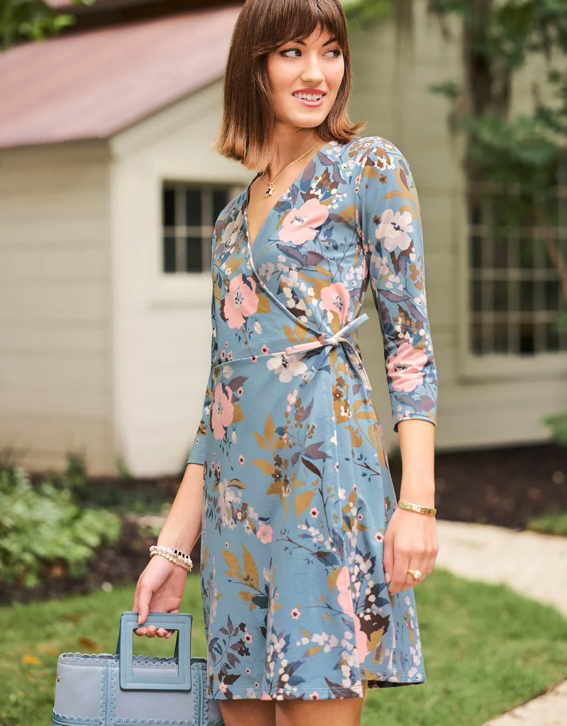 Alisa Wrap Dress Maritime Forest Wildflowers Mist 1 Alisa Wrap Dress Maritime Forest Wildflowers Mist
