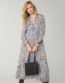 Adrianna Midi Dress Maritime Forest Chintz Gray -Spartina Store 384214d