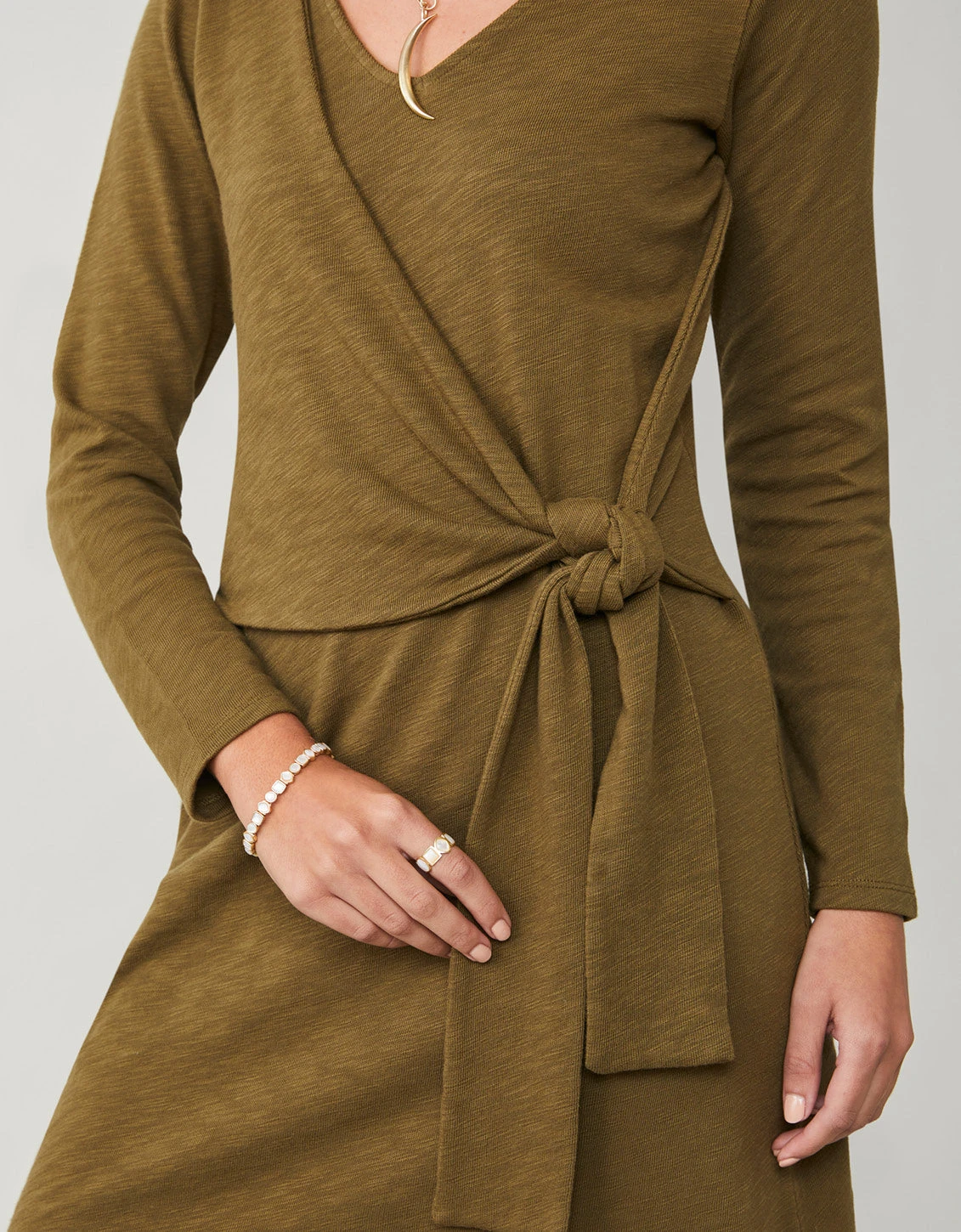 Deanna Wrap Dress Olive 3 Deanna Wrap Dress Olive - Image 3