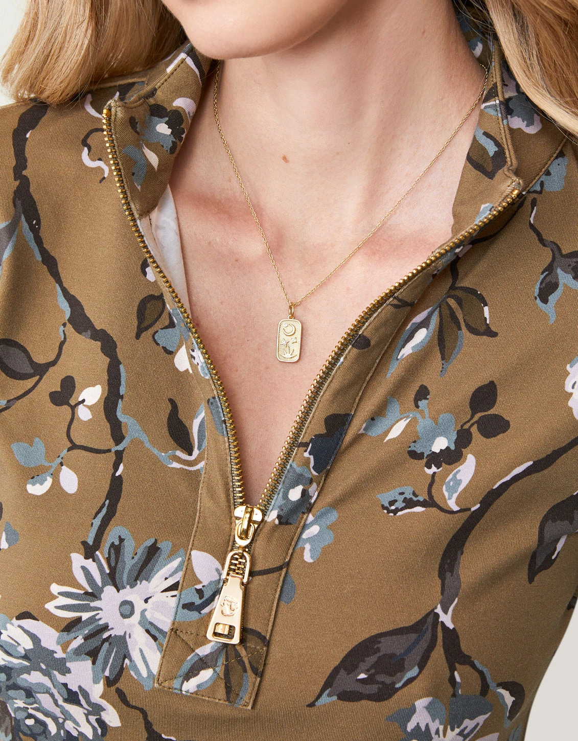 Nora Half-Zip Dress Maritime Forest Rose Vine 2 Nora Half-Zip Dress Maritime Forest Rose Vine - Image 2