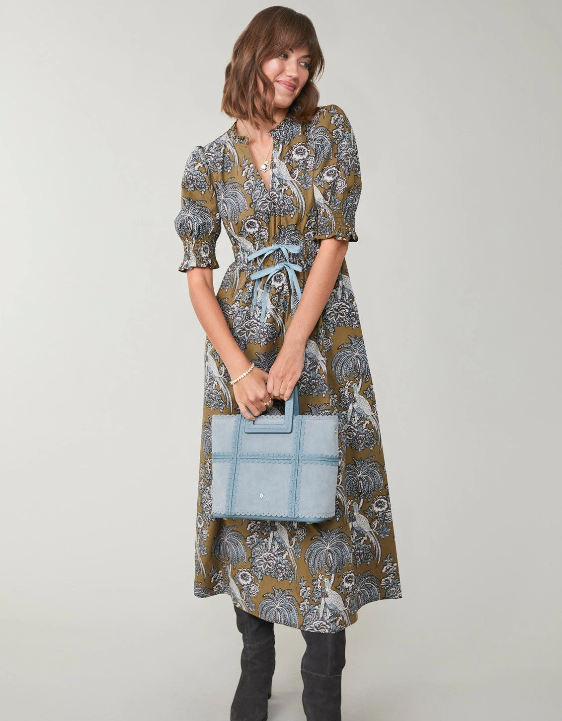 Tatum Midi Dress Maritime Forest Palms 3 Tatum Midi Dress Maritime Forest Palms - Image 3