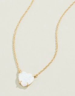 Opaline Heart Necklace 17"