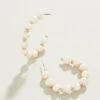 Annabelle Beaded Hoop Earrings Pearl