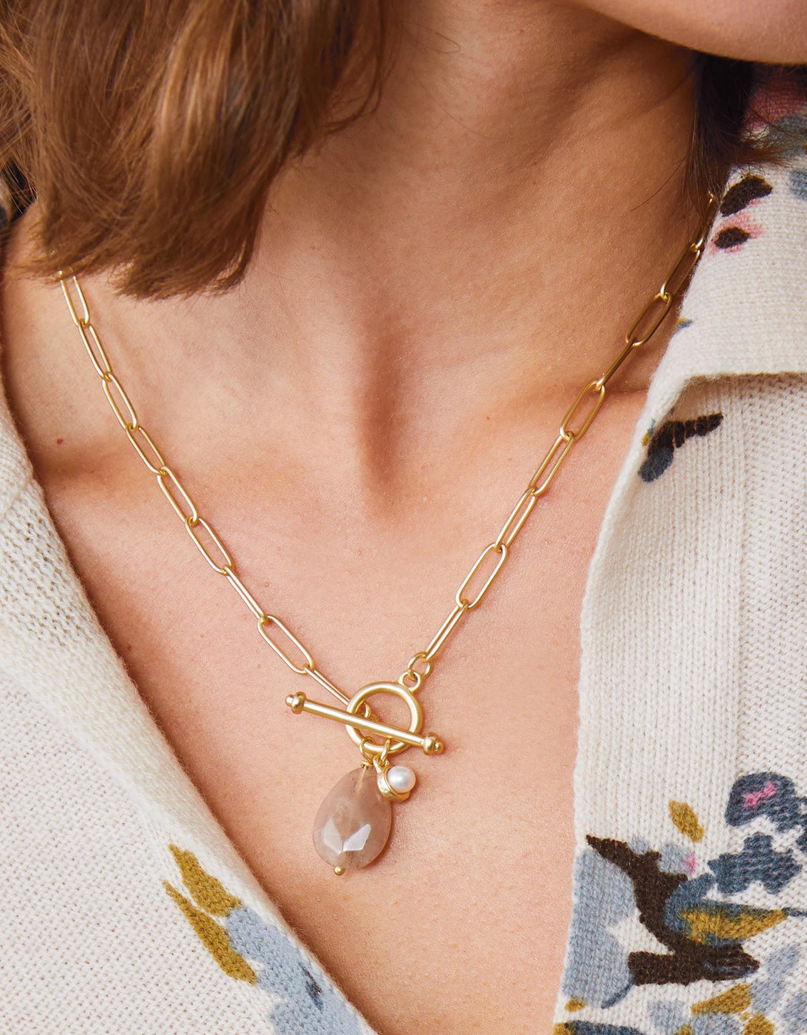 Suzy Toggle Necklace 18" Blush 2 Suzy Toggle Necklace 18" Blush - Image 2