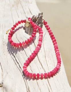 Stone Stretch Bracelet 8mm Pink -Spartina Store 386454m