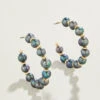 Annabelle Beaded Hoop Earrings Grey Pearl