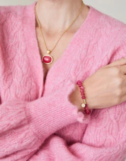 Greta Necklace 18" Pink -Spartina Store 386690d