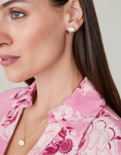 Duchess Stud Earrings White Opal -Spartina Store 386782c