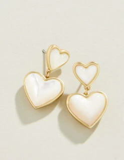 Full Heart Earrings Mother-of-Pearl