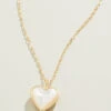 Full Heart Necklace 18" Mother-of-Pearl