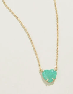 Opaline Heart Necklace Sea Foam