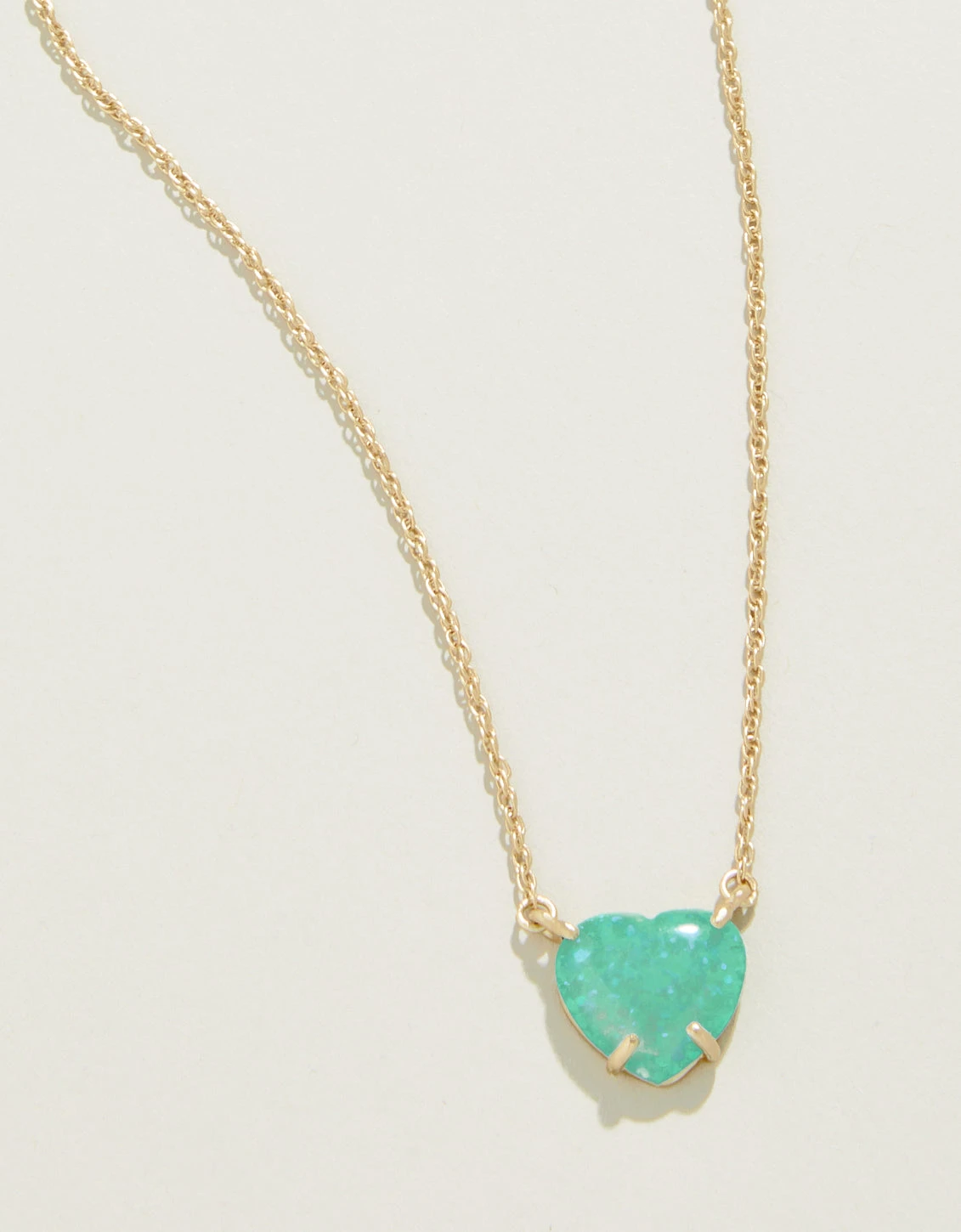 Opaline Heart Necklace Sea Foam 1 Opaline Heart Necklace Sea Foam