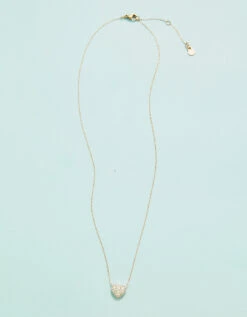 Sparkling Heart Necklace White Opal 17" -Spartina Store 387260b