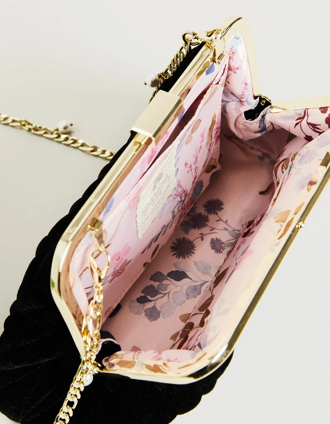 Ruched Velvet Clutch Black 5 Ruched Velvet Clutch Black - Image 5