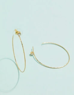 Ultrathin Hoop Earrings Crystal 45mm