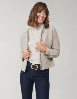 Leila Sweater Jacket Soft Taupe -Spartina Store 388540d