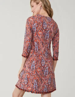 Island Fringe Dress Marsh Boardwalk Paisley Tomato 9 Island Fringe Dress Marsh Boardwalk Paisley Tomato -Spartina Store 388908c