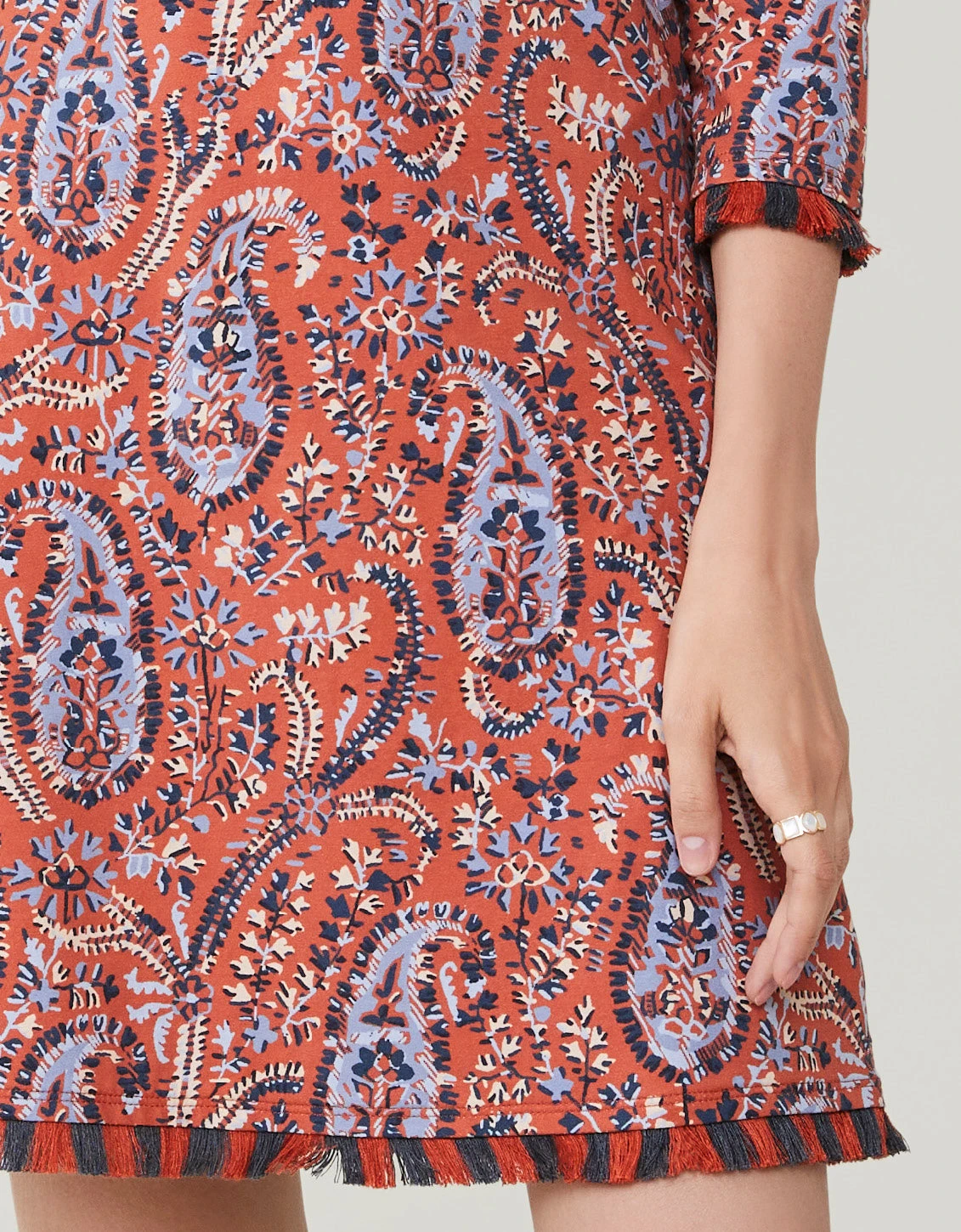 Island Fringe Dress Marsh Boardwalk Paisley Tomato 2 Island Fringe Dress Marsh Boardwalk Paisley Tomato - Image 2