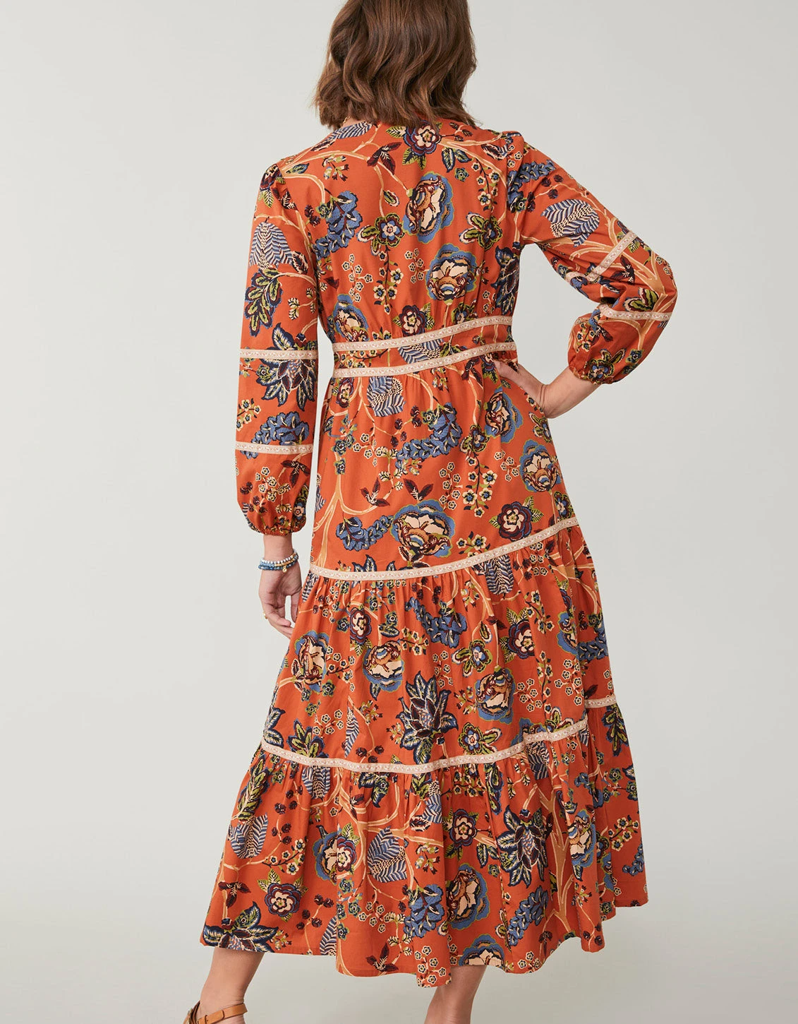 Nicolette Midi Dress Marsh Boardwalk Tree Of Life Tomato 3 Nicolette Midi Dress Marsh Boardwalk Tree Of Life Tomato - Image 3