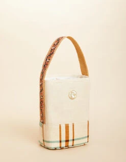 Double Wine Caddy Kalalanta Plaid Cream