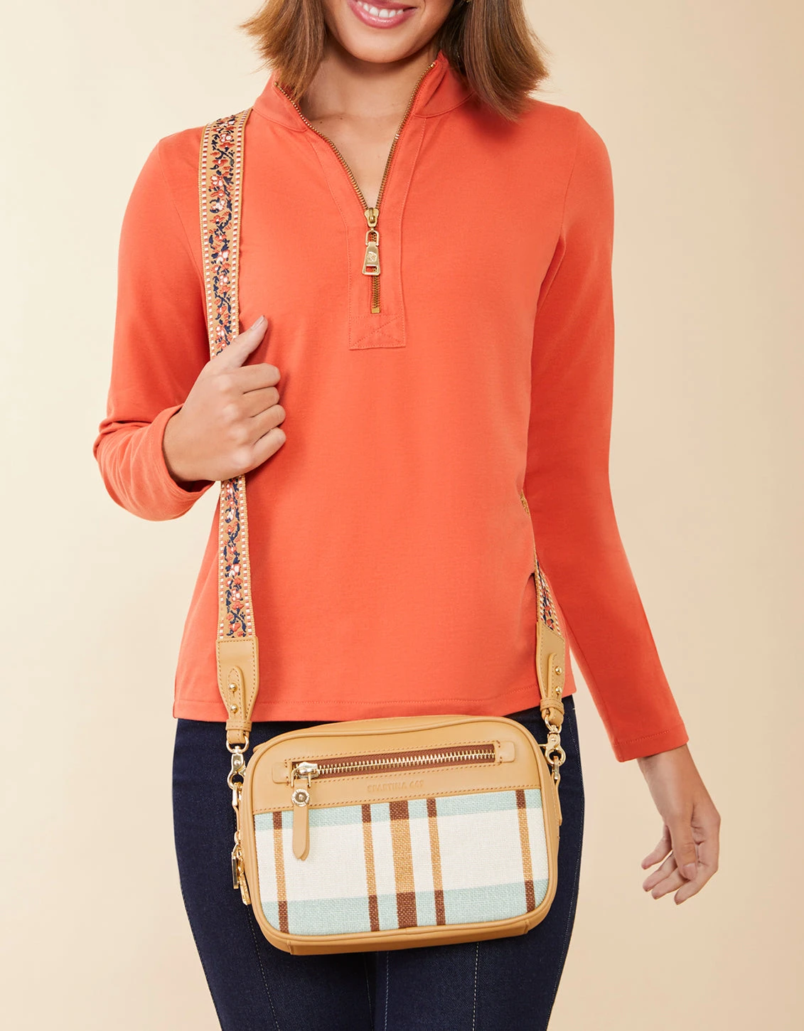 Ellie Crossbody Kalalanta Plaid Cream 4 Ellie Crossbody Kalalanta Plaid Cream - Image 4