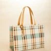 Market Tote Kalalanta Plaid Cream