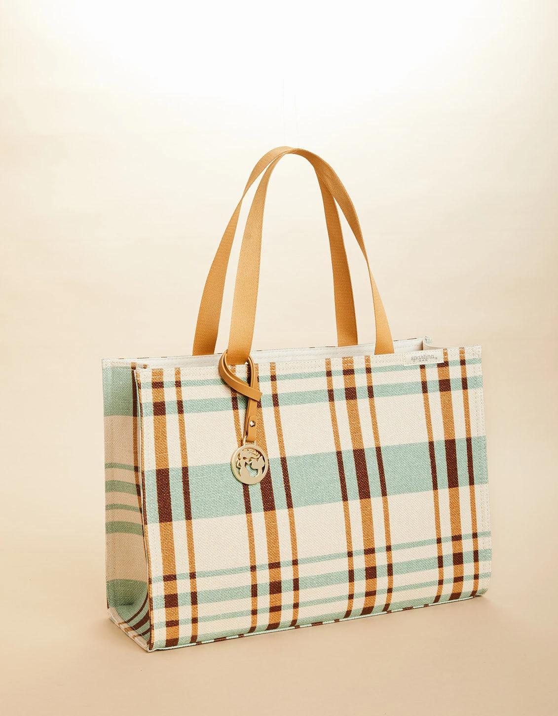 Market Tote Kalalanta Plaid Cream 1 Market Tote Kalalanta Plaid Cream