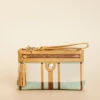 Tassel Wristlet Kalalanta Plaid Cream