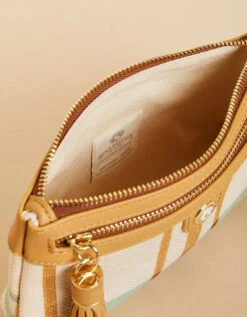 Tassel Wristlet Kalalanta Plaid Cream -Spartina Store 392824c