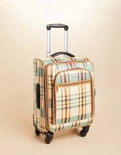 20" Expandable Rolling Suitcase Kalalanta Plaid Cream