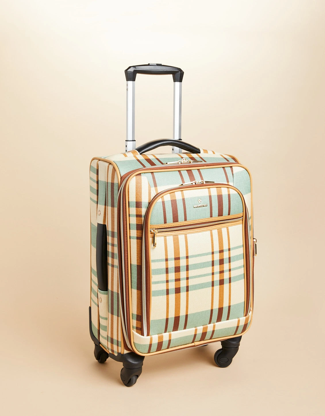 20" Expandable Rolling Suitcase Kalalanta Plaid Cream 1 20" Expandable Rolling Suitcase Kalalanta Plaid Cream