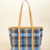 Siera Tote Kalalanta Plaid Navy