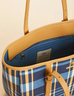 Siera Tote Kalalanta Plaid Navy 6 Siera Tote Kalalanta Plaid Navy -Spartina Store 393029c