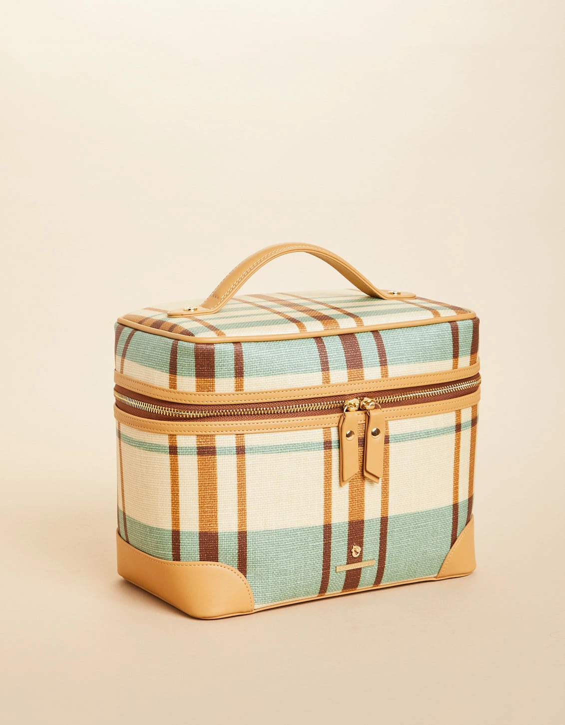 Train Case Kalalanta Plaid Cream 1 Train Case Kalalanta Plaid Cream