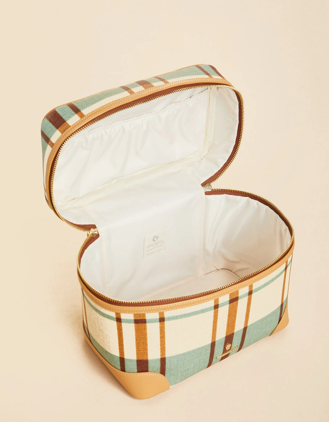 Train Case Kalalanta Plaid Cream 2 Train Case Kalalanta Plaid Cream - Image 2