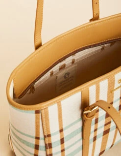 Zip Travel Tote Kalalanta Plaid Cream -Spartina Store 393081c