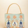Piper Straw Tote Kalalanta Ikat Palm Sea Foam