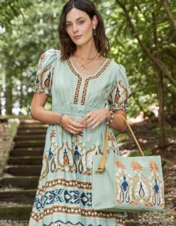 Piper Straw Tote Kalalanta Ikat Palm Sea Foam 10 Piper Straw Tote Kalalanta Ikat Palm Sea Foam -Spartina Store 393104n