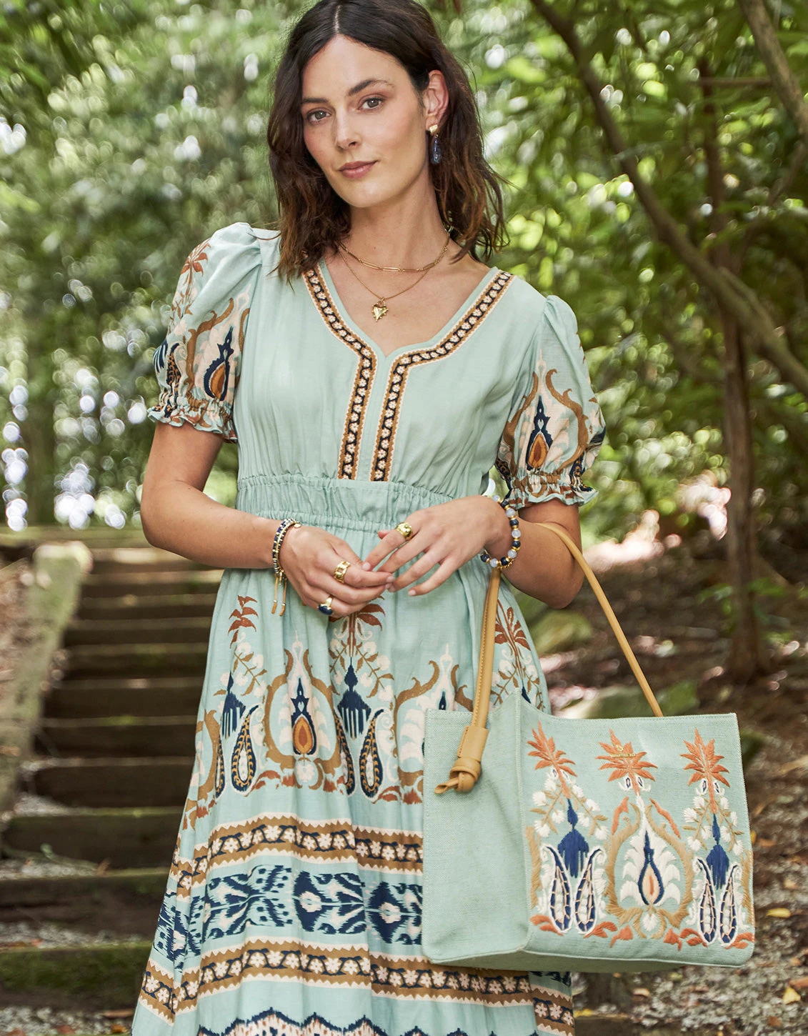 Piper Straw Tote Kalalanta Ikat Palm Sea Foam 5 Piper Straw Tote Kalalanta Ikat Palm Sea Foam - Image 5