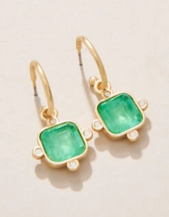 Chateau Convertible Hoop Earrings Ocean Green