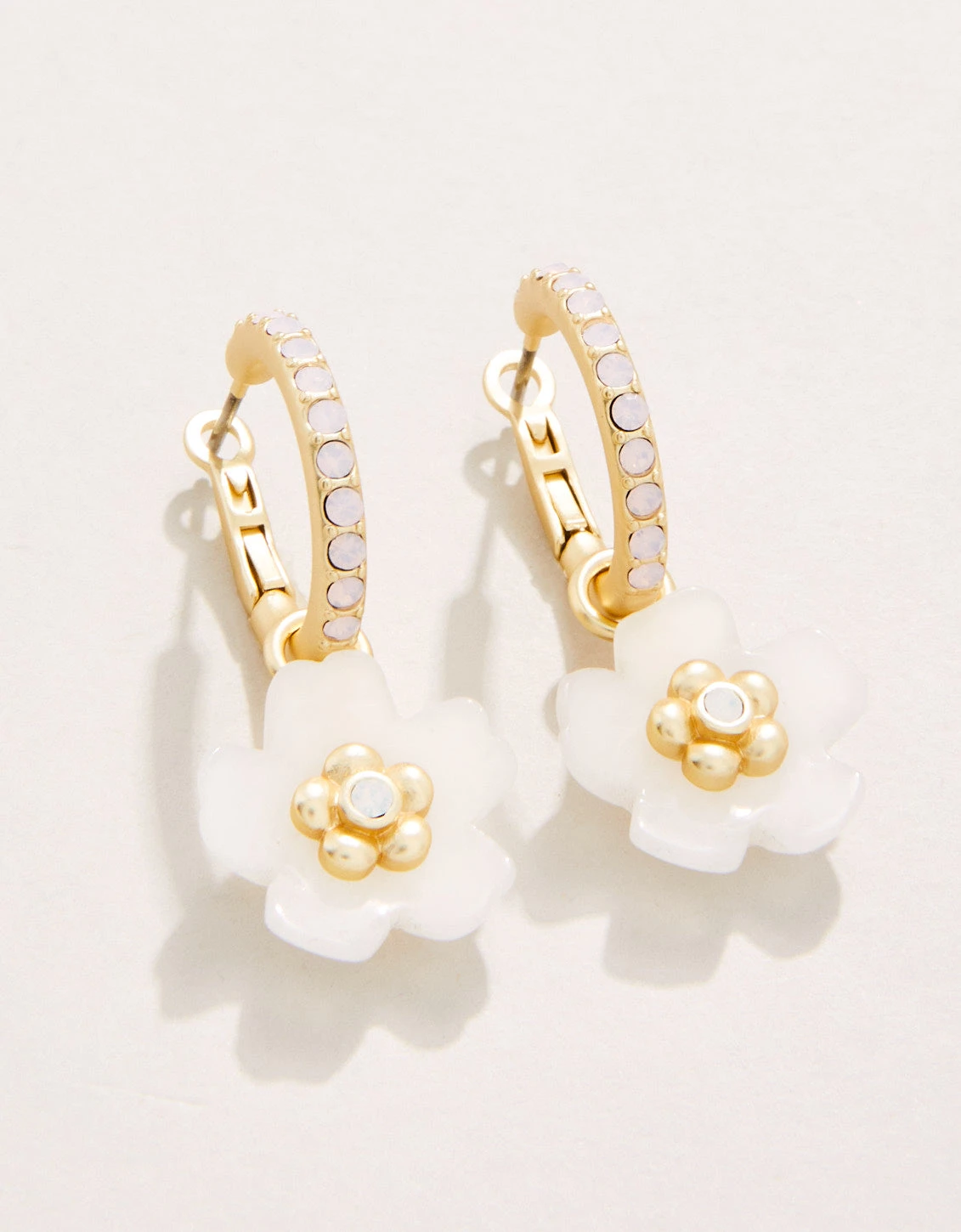 Yarrow Flower Earrings White Opal 1 Yarrow Flower Earrings White Opal