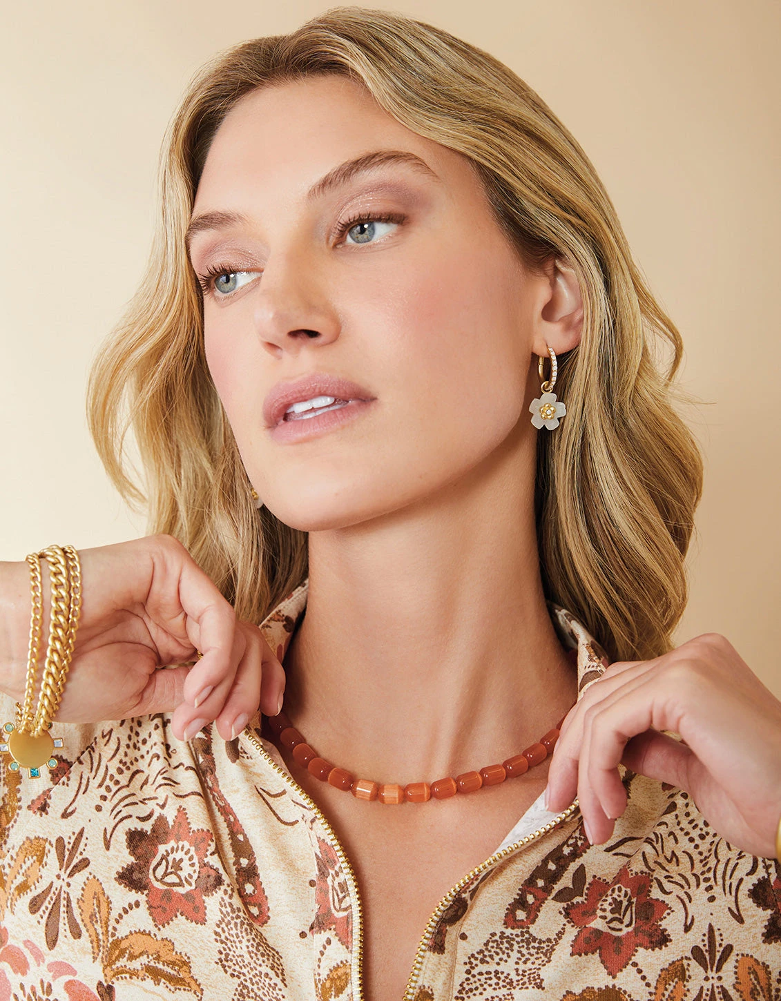 Yarrow Flower Earrings White Opal 2 Yarrow Flower Earrings White Opal - Image 2