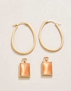 Chateau Hoop Earrings Optic Sunstone -Spartina Store 393371b