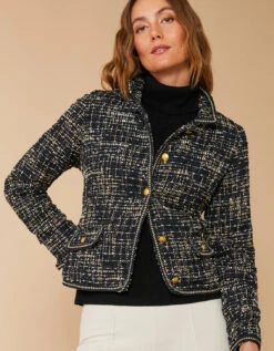 Cameron Tweed Jacket Black Multi 7 Cameron Tweed Jacket Black Multi -Spartina Store 393692r
